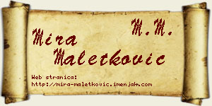 Mira Maletković vizit kartica